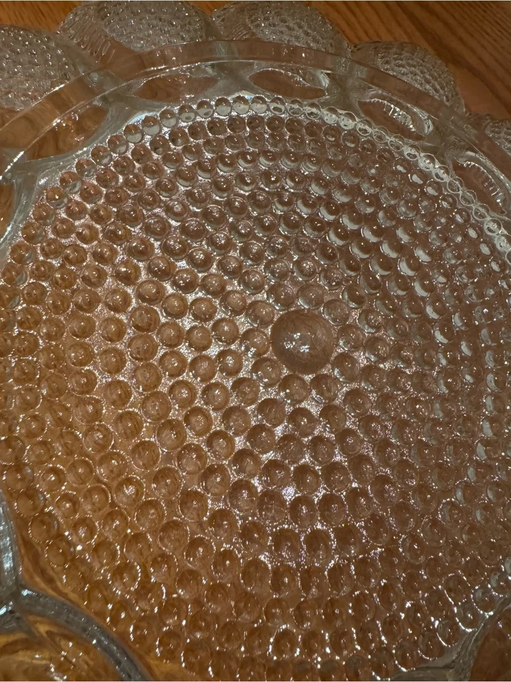 Clear Glass Flower Petal Serving Platter - Decorative Dining Tray